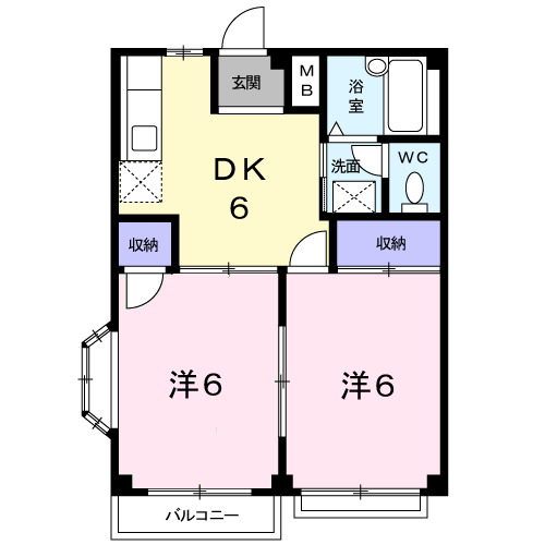 八尾市南本町のアパートの間取り