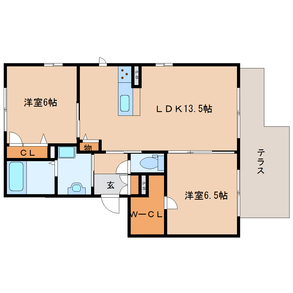 生駒市壱分町のマンションの間取り