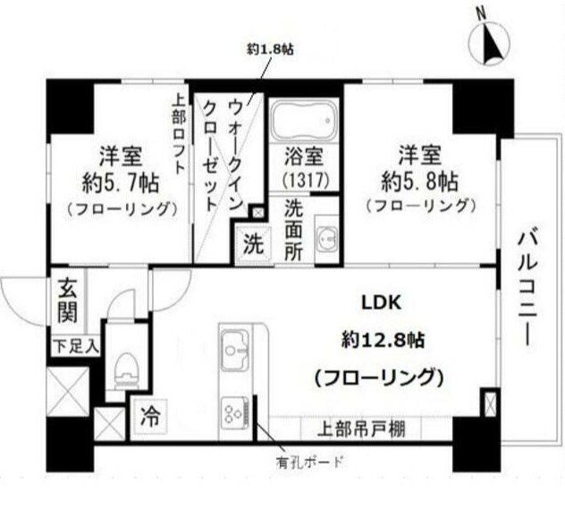 埼玉県川口市川口４（マンション）の賃貸物件の間取り