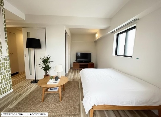 居室・リビング　※ＣＧ加工のため現地に家具はなく、賃料には含まれません。