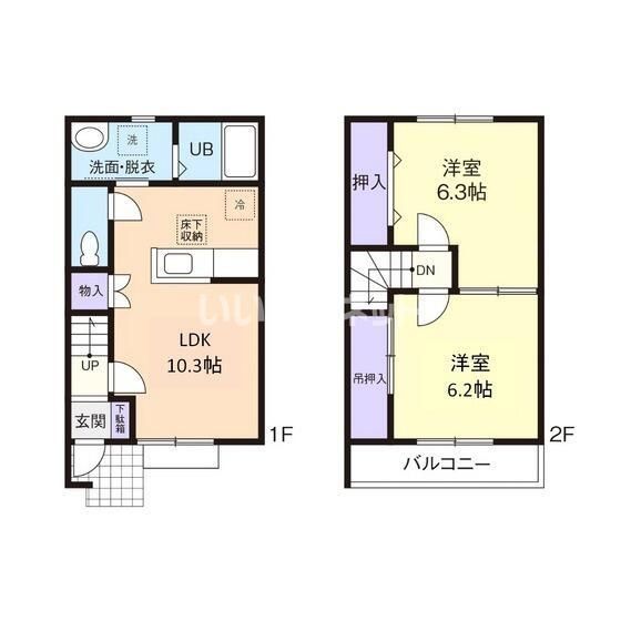 児玉郡美里町大字木部のアパートの間取り