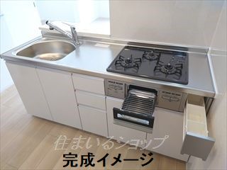 キッチン　完成イメージ（同間取り別部屋）です