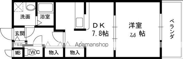 ＪＲ片町線 河内磐船駅 徒歩7分 7階建 築21年の間取り写真