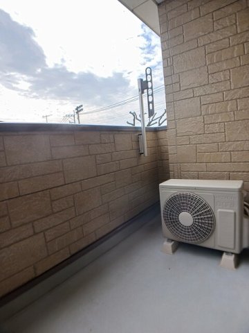 バルコニー　外からの目が気にならないバルコニーで洗濯物が干せます