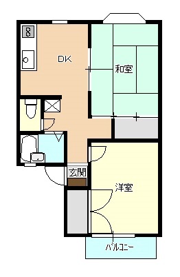 ＪＲ羽越本線 新発田駅 バス乗車時間：9分 最寄りバス停で下車 徒歩2分 2階建 築34年の間取り写真