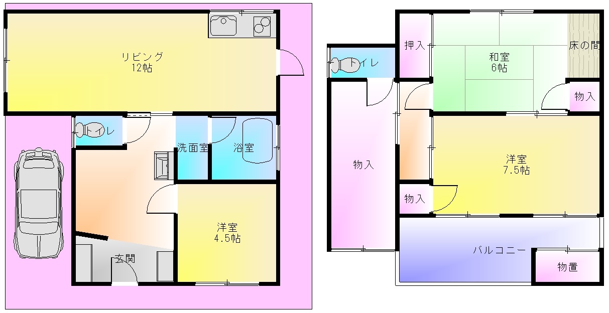 荘内町1丁目ガレージ付戸建の間取り写真