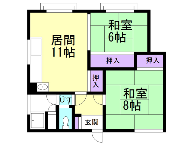 苫小牧市啓北町のアパートの間取り