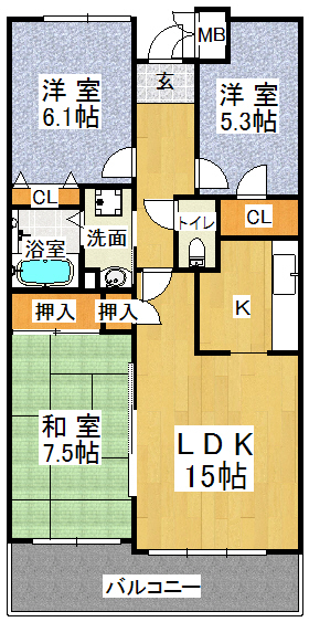 井吹西シティコートの間取り