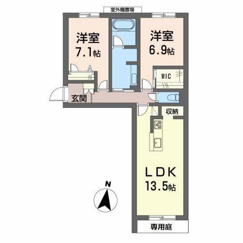 高知市神田のマンションの間取り