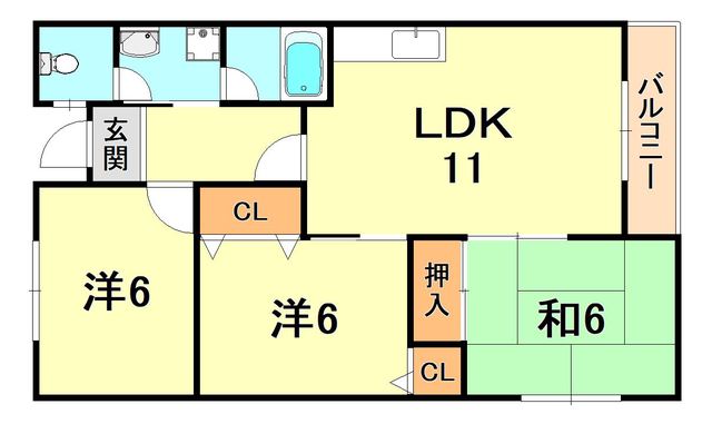 神戸市灘区高尾通のマンションの間取り