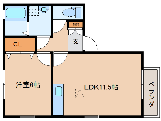 木津川市州見台のアパートの間取り