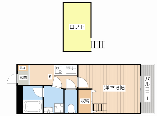 【長浜市小堀町のアパートの間取り】