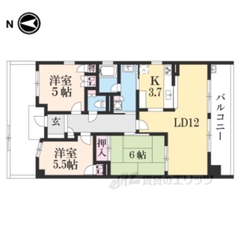 守山市梅田町のマンションの間取り