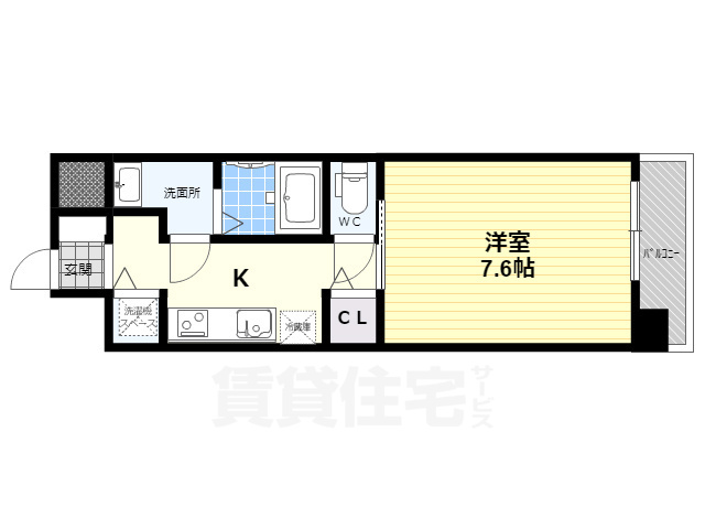 京都市右京区太秦森ケ前町のマンションの間取り