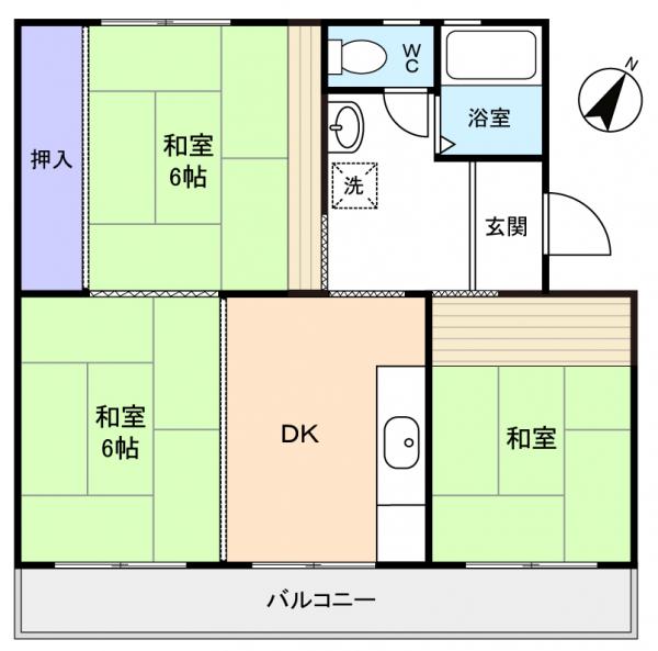 西小中台団地２２号棟の間取り