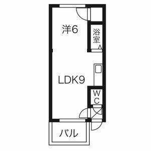 札幌市豊平区中の島二条のマンションの間取り