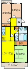 八尾市山本町南のマンションの間取り