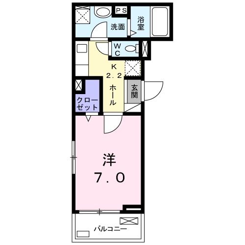 大竹市南栄のアパートの間取り