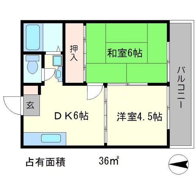 サンハイツ岩倉Ａ棟の間取り