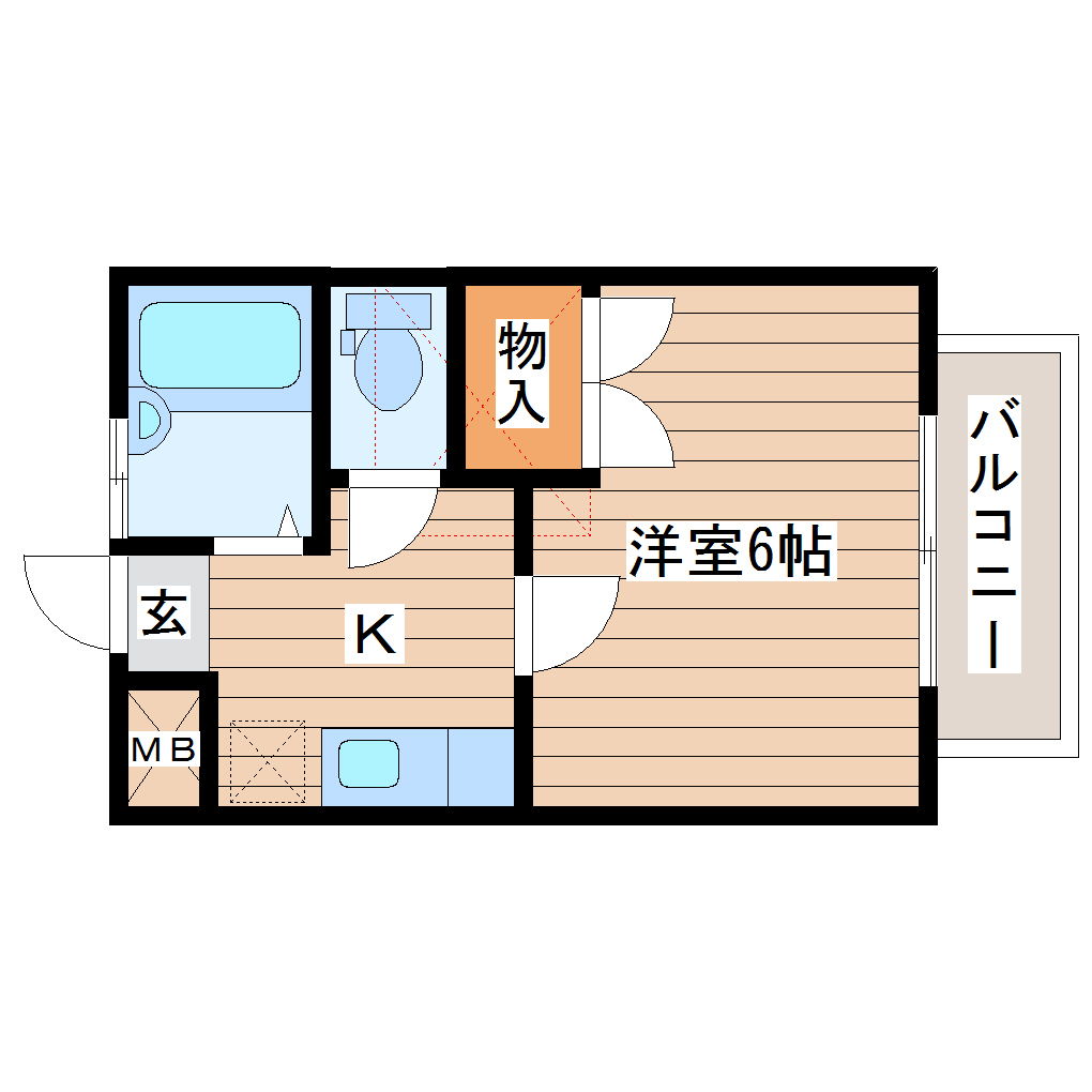 仙台市太白区青山のアパートの間取り