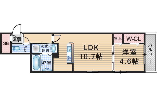 【豊中市服部南町のアパートの間取り】