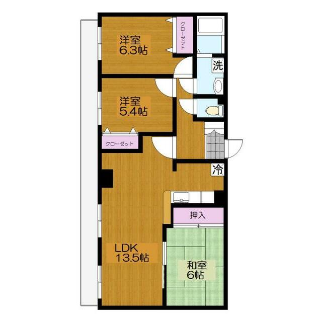 横浜市緑区白山のマンションの間取り