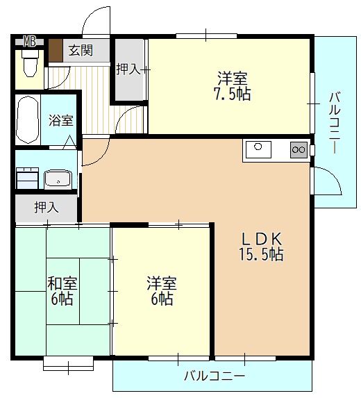 【名古屋市守山区金屋のマンションの間取り】