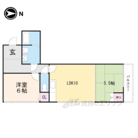 亀岡市追分町のマンションの間取り