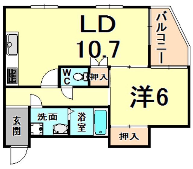 伊丹市伊丹のマンションの間取り