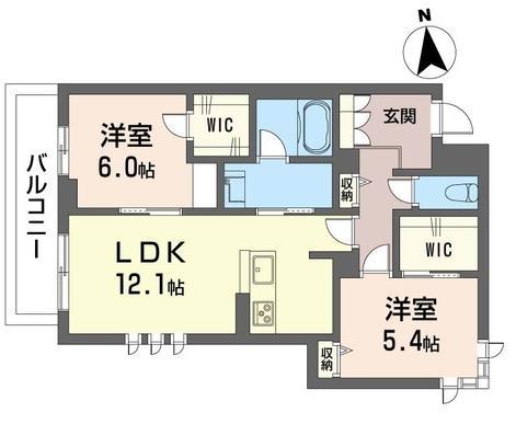 さいたま市緑区東浦和のマンションの間取り