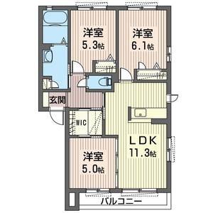 【古河市下大野のアパートの間取り】