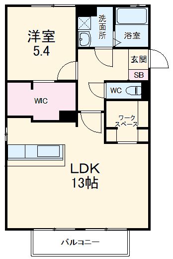 岡崎市若松東のアパートの間取り