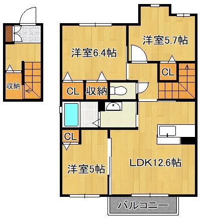 エクシードＯＧＵＲＡ　Ｂ棟の間取り