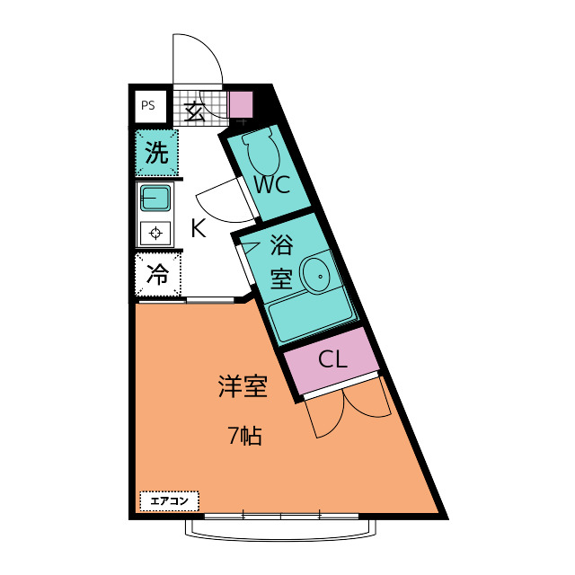 カレッジハイツ中条　Ｂの間取り