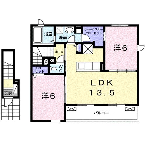 高松市元山町のアパートの間取り