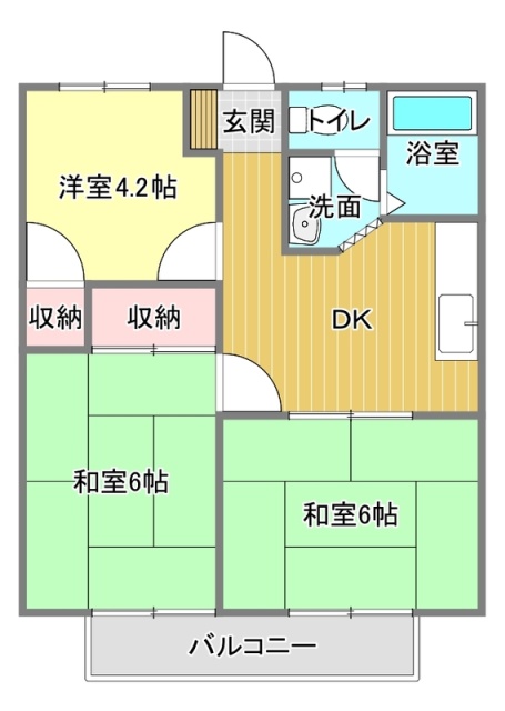 ハイツ待夢Aの間取り