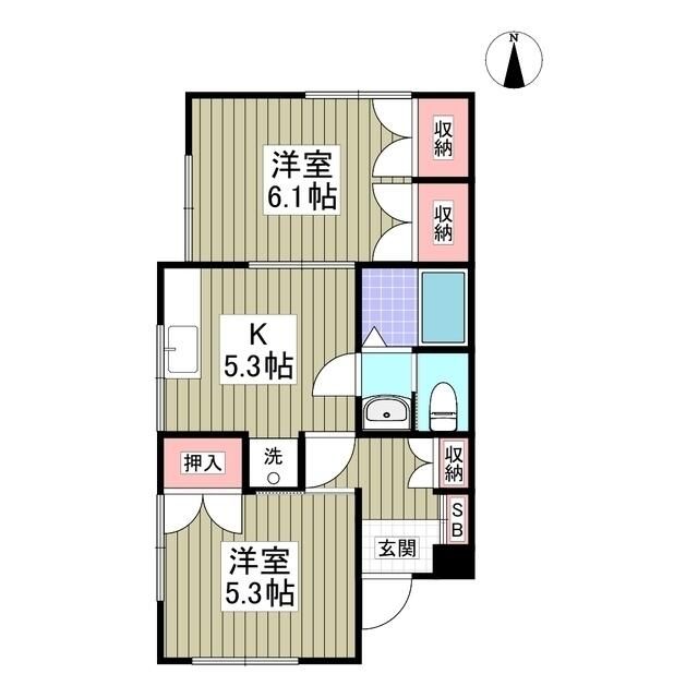 茂原市上林のアパートの間取り