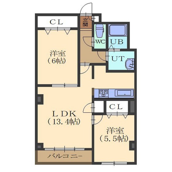 【アールズコート大川の間取り】