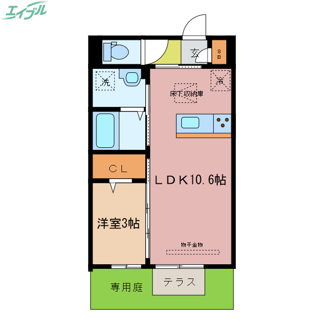 桑名市伝馬町のアパートの間取り