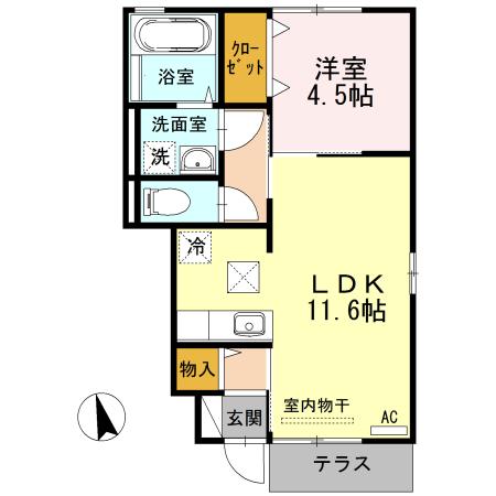 リクラ・クレマチス Ｂ棟の間取り