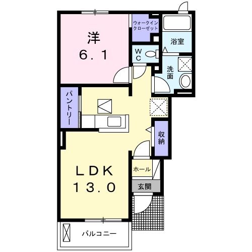 栃木市大平町下皆川のアパートの間取り