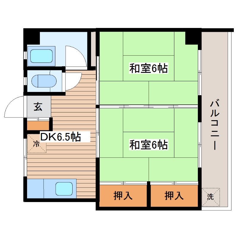 広島市南区南蟹屋のマンションの間取り