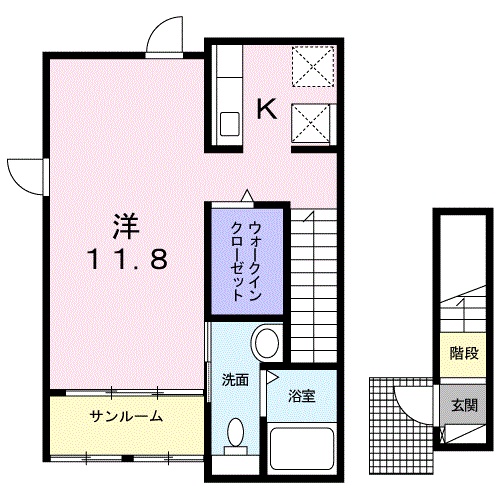 彦根市八坂町のアパートの間取り