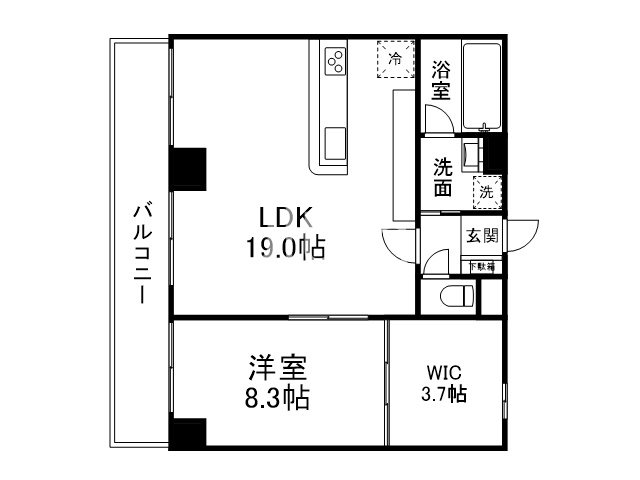 グランゼロ新町の間取り