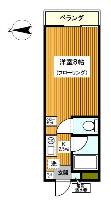 横浜市神奈川区中丸のアパートの間取り