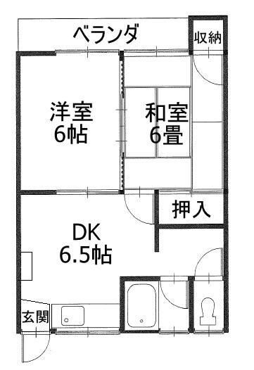 茅ヶ崎市堤のアパートの間取り