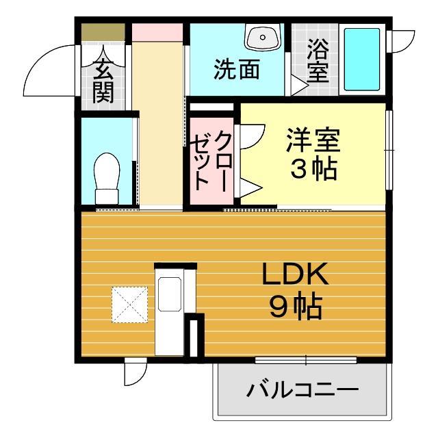 下関市幡生本町のアパートの間取り