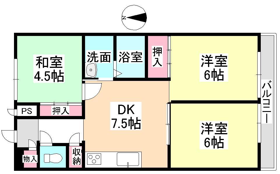 オルセーメゾン山川Ｃ棟の間取り