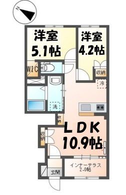 越谷市神明町のアパートの間取り