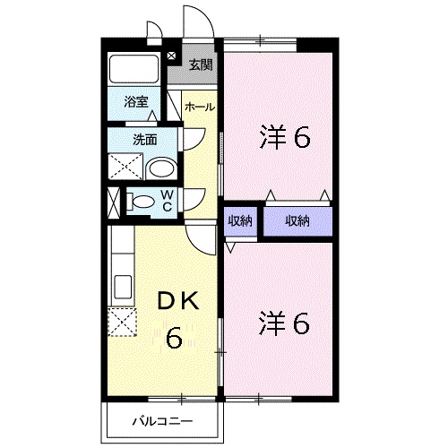 津山市押入のアパートの間取り